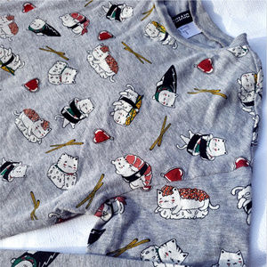 Divided Sushi Cat Crewneck Sweatshirt Pullover